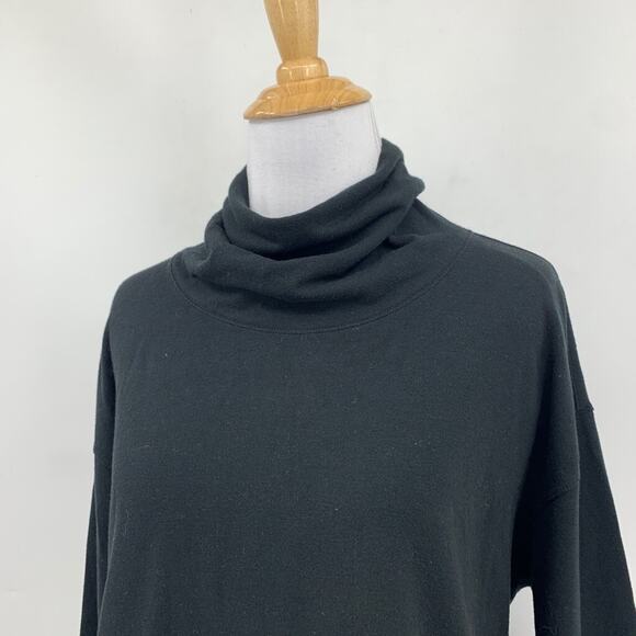 RLX Ralph Lauren Sweater Womens L Large Black Turtleneck Drop Shoulder Split Hem - Picture 4 of 15
